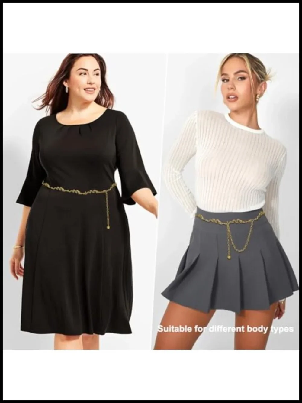 Metal Chain Belt Retro Waist Chain for Jeans Dress
